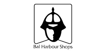 A black and white picture of the logo for bal harbour shops.